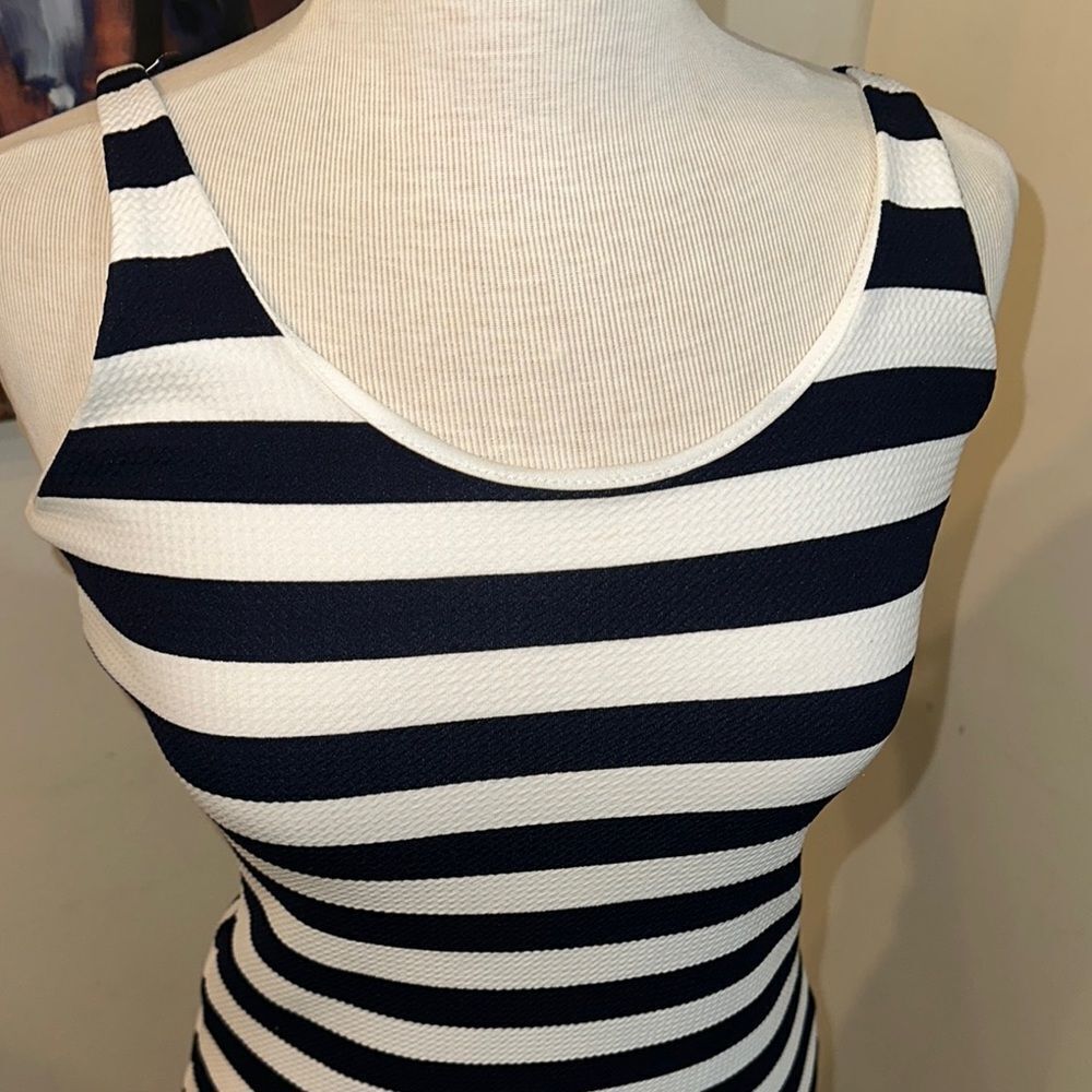 Lucy Love Navy/White Mini Bodycon Dress Size Medium - Picture 5 of 10